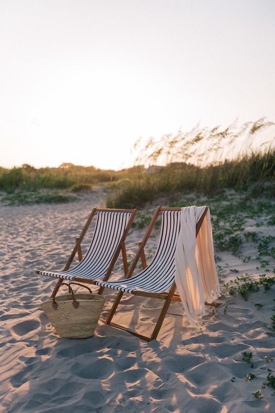 chairs in sand